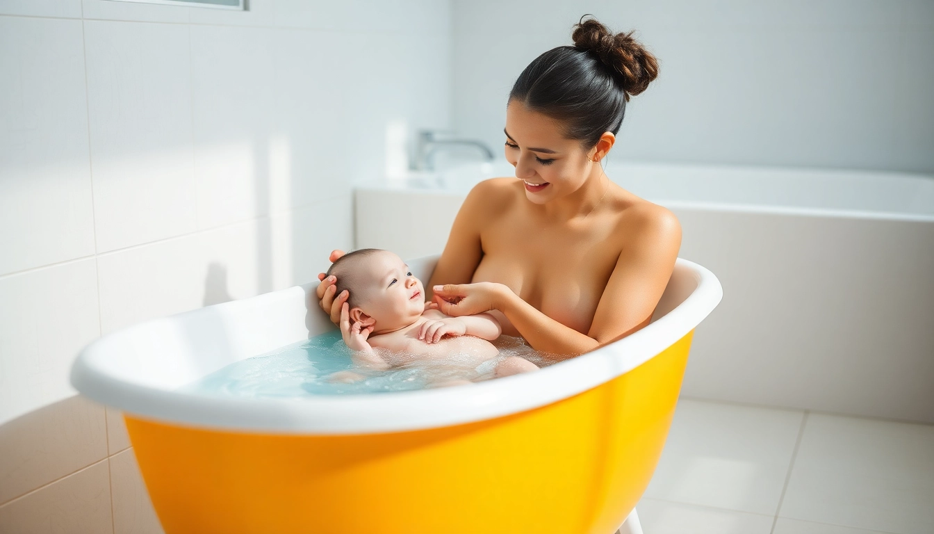 Paras vauvan kylpyamme shown in use during a relaxing bath time with soft lighting and a parent holding the baby securely.