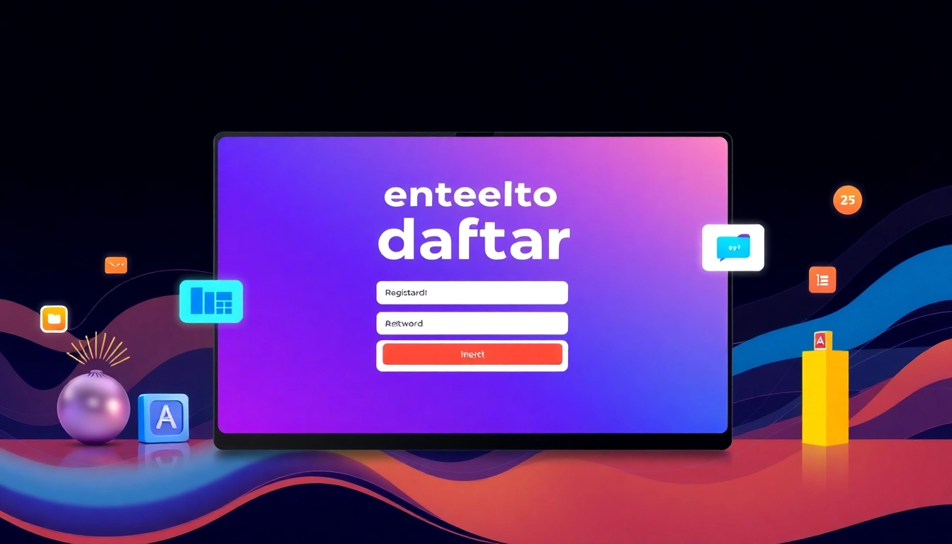 Illustration of a user registering on a platform highlighting mentoto daftar for quick, secure online sign-up process.