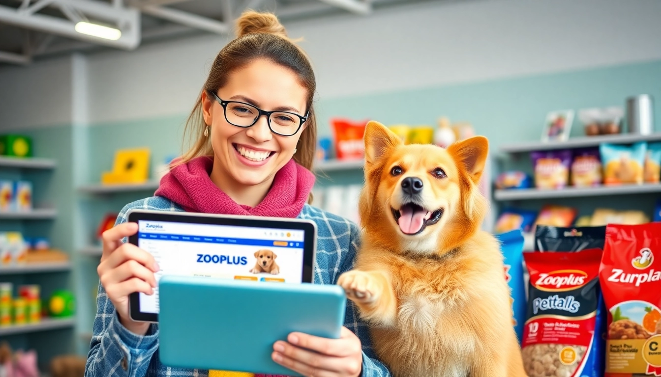 Generate a professional image illustrating easy use of Zooplus rabattkod for pet supplies