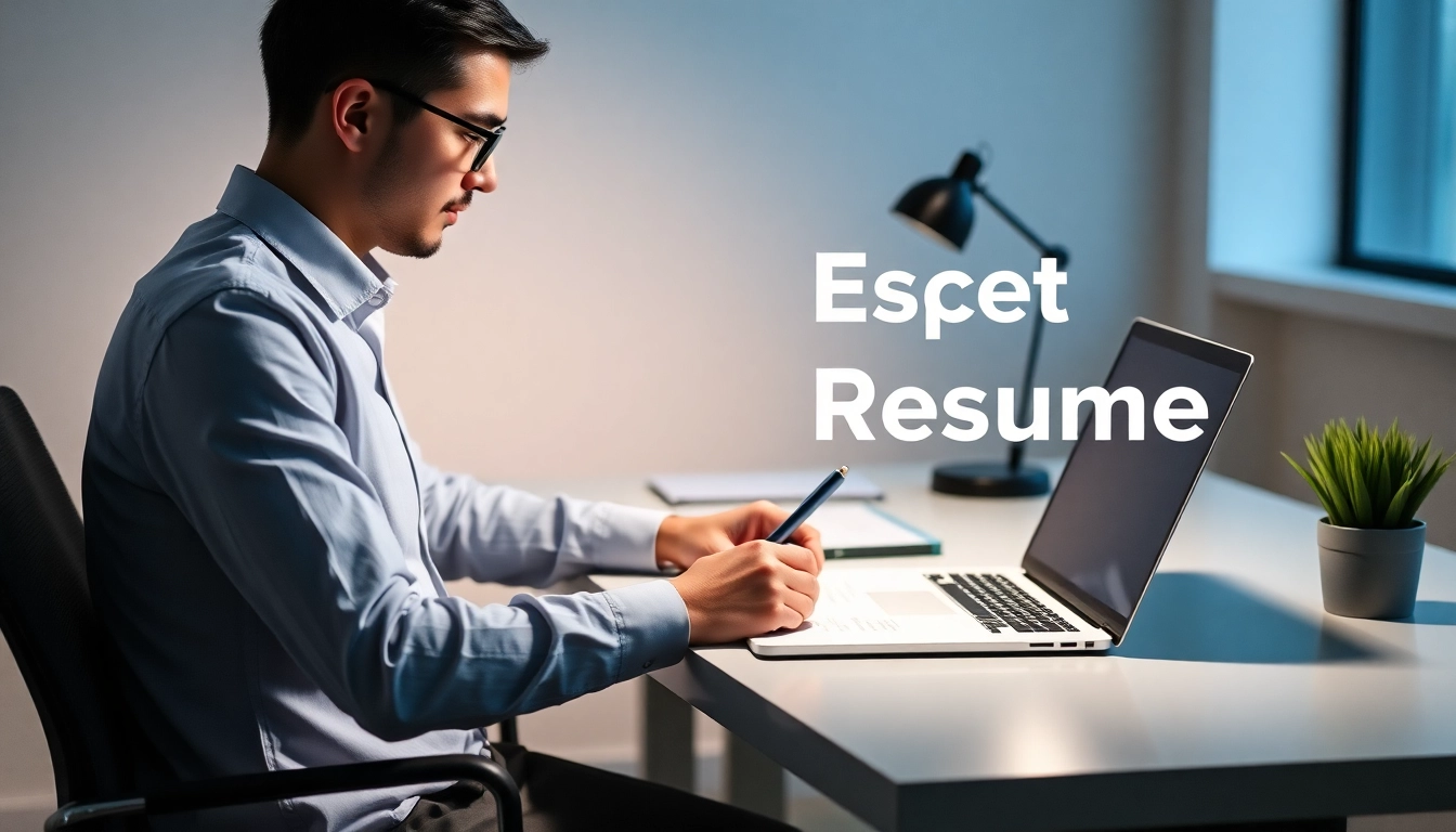 Professional resume writing expert designing a digital resume with attention to detail for job